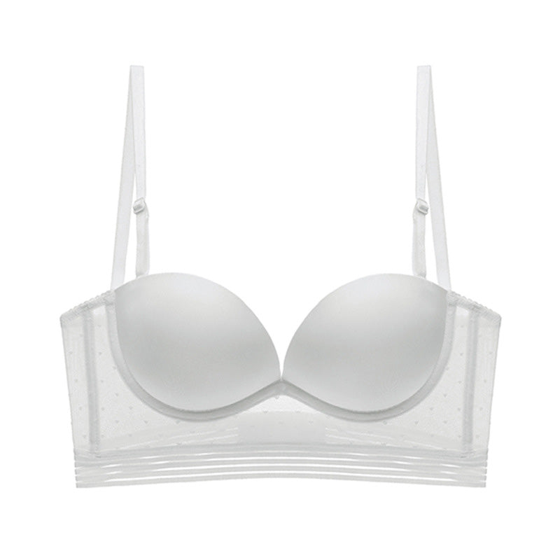 Tivi Bra 無鋼圈大U露背蕾絲內衣【清新白】