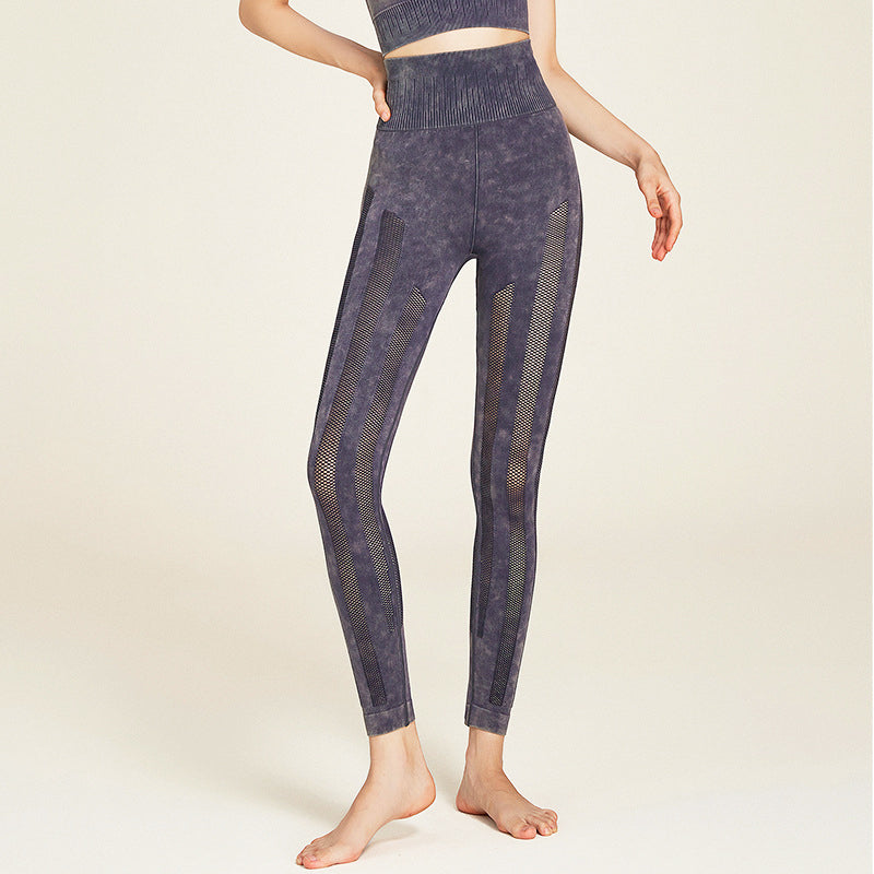 Wiva Sport Pants 無縫條紋運動九分褲【紫色】