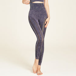 Wiva Sport Pants 無縫條紋運動九分褲【紫色】