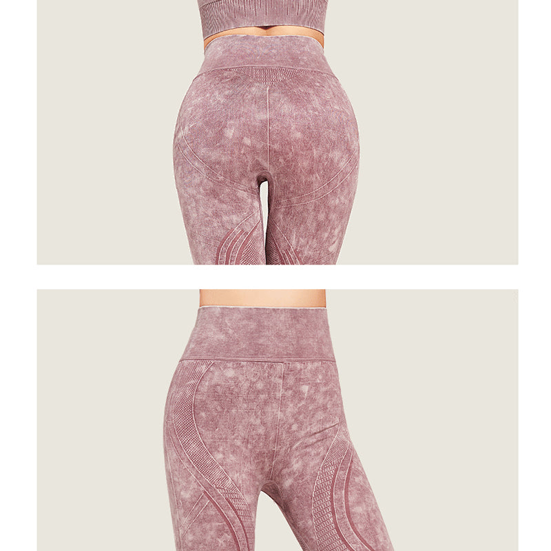 Wobo Sport Pants 無縫印花運動九分褲【粉色】M