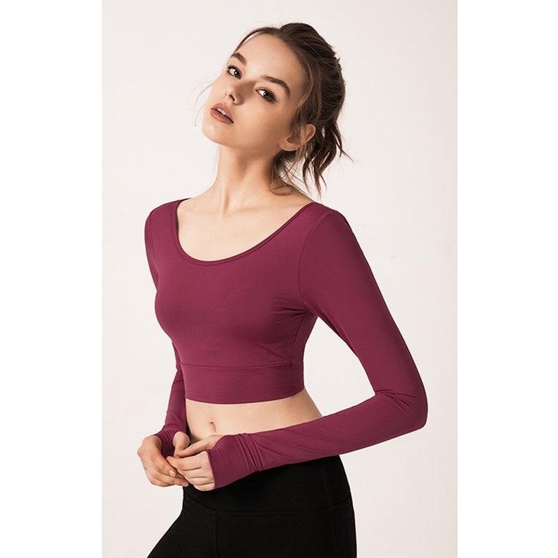 Esa Sport Top 運動上衣/帶胸墊【酒紅】S