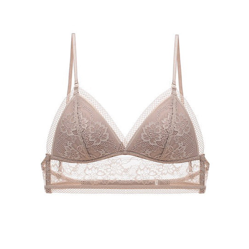 Dava Bralette 無鋼圈大U露背蕾絲內衣【卡其】