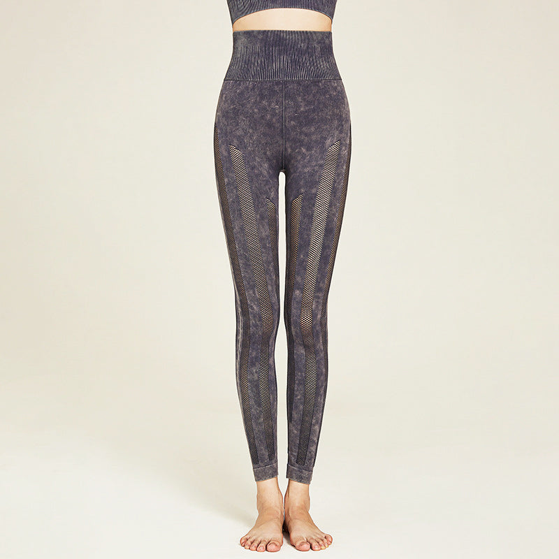 Wiva Sport Pants 無縫條紋運動九分褲【紫色】