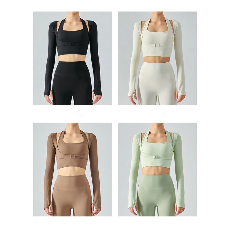 Siwa Sport Top 假兩件式運動上衣【卡其色】