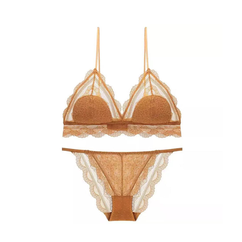 Anita Bralette 無鋼圈蕾絲成套內衣【南瓜黃】