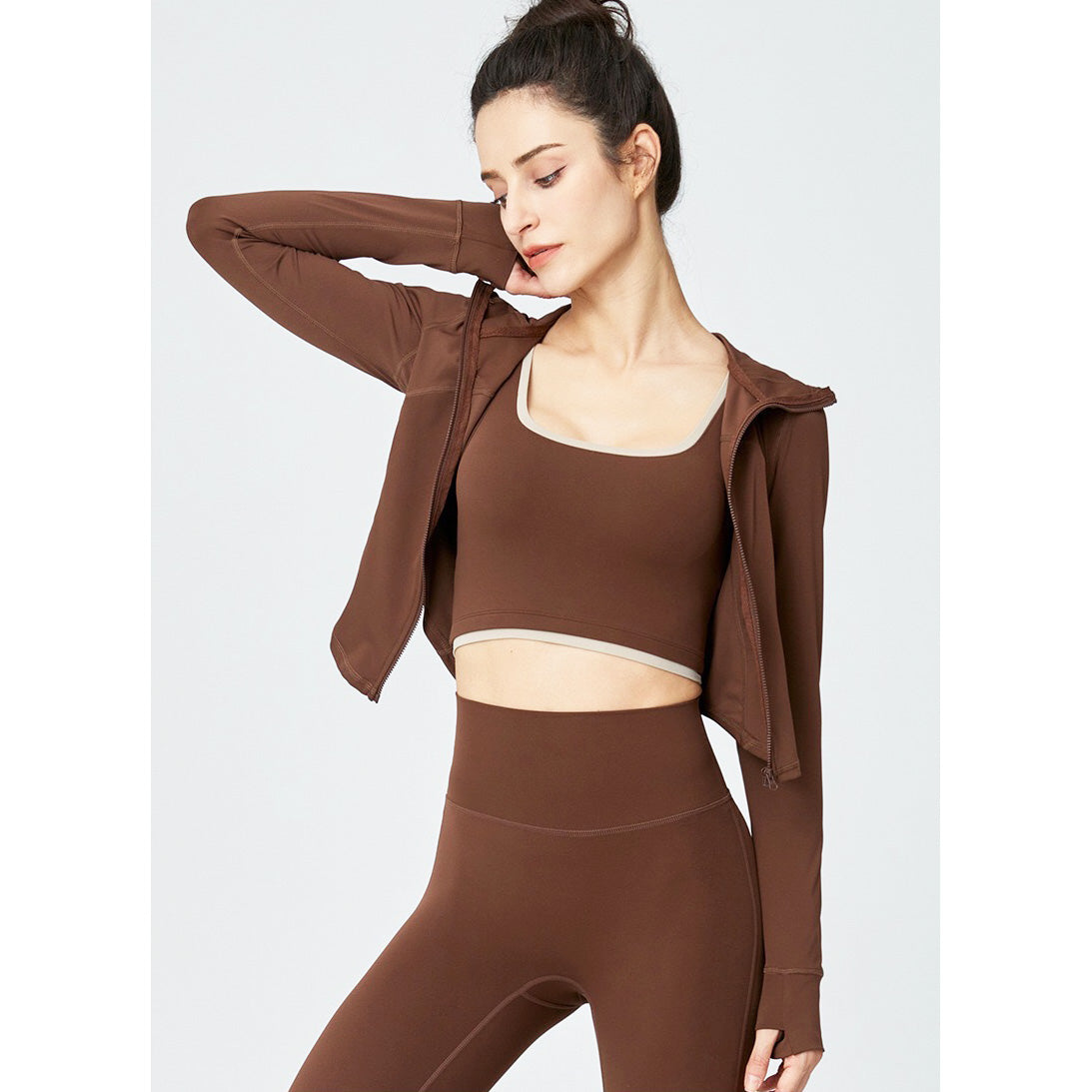 Quna 運動連帽外套【深栗色】5色