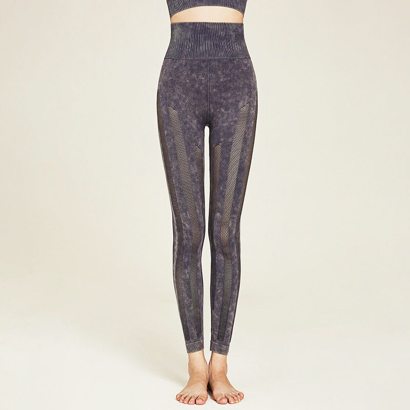 Wiva Sport Pants 無縫條紋運動九分褲【紫色】