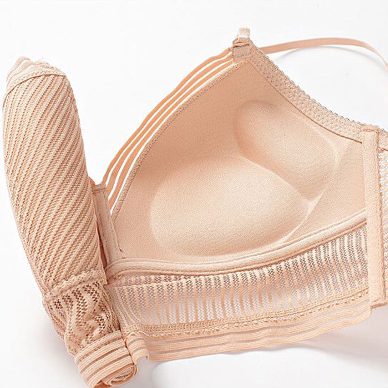 Aba Bra 無鋼圈大U露背蕾絲內衣【膚色】