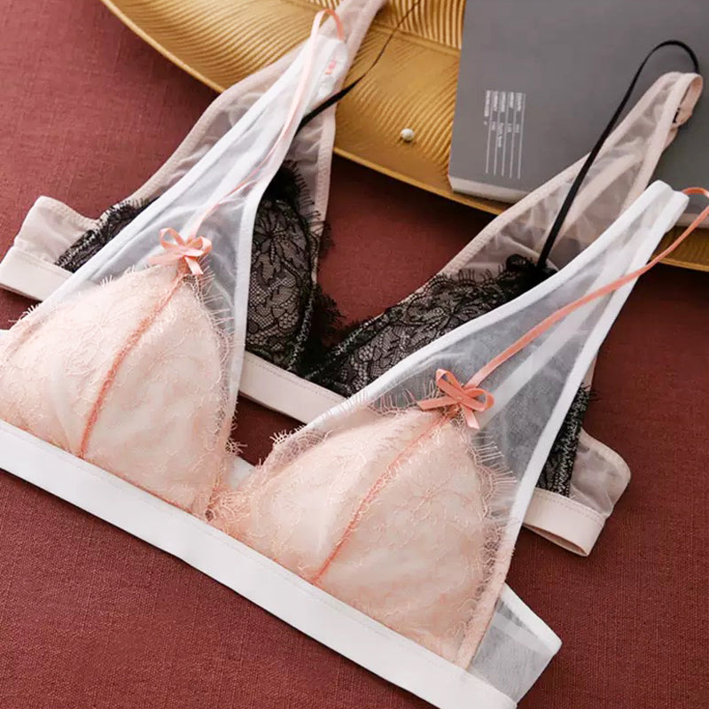 Erona Bralette 無鋼圈蕾絲成套內衣【清新白】