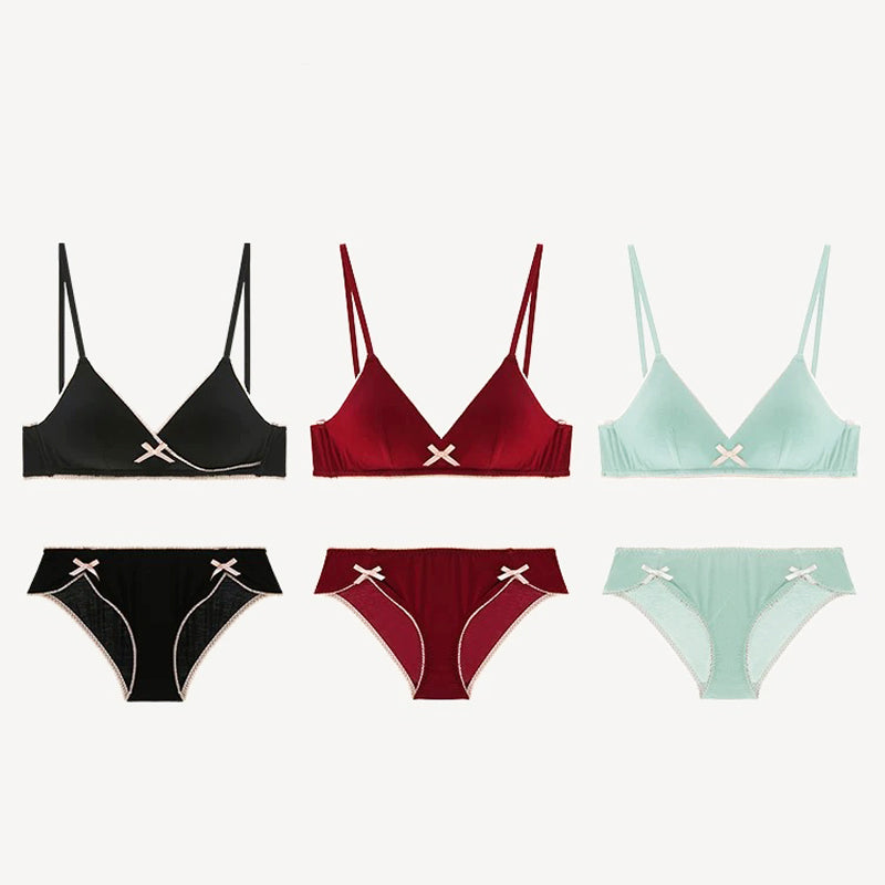 Iria Bralette 無鋼圈棉質成套內衣【粉綠】