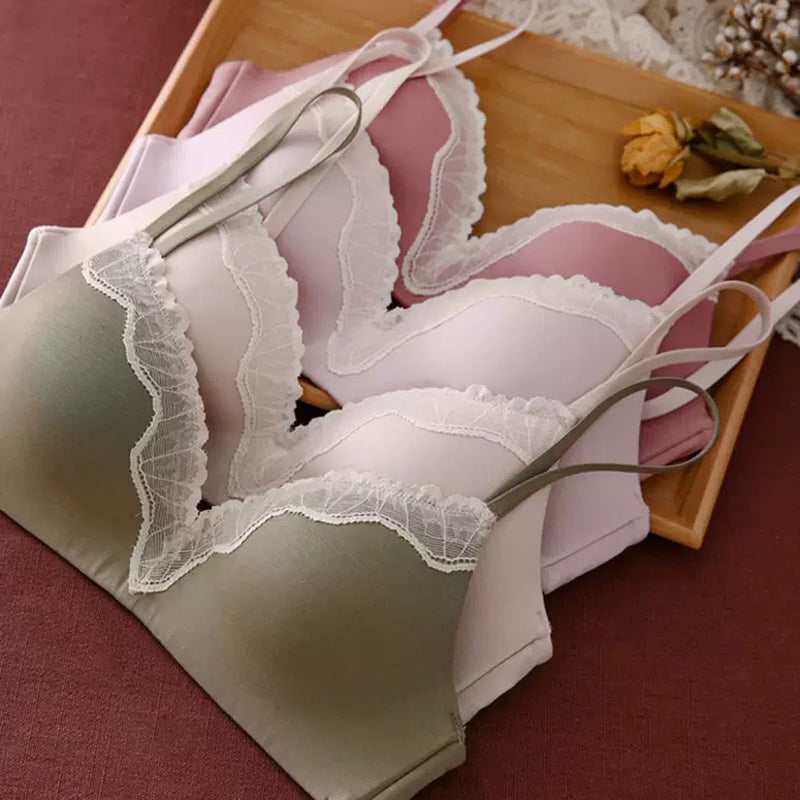 Anna Bra 無鋼圈成套內衣【桃粉】