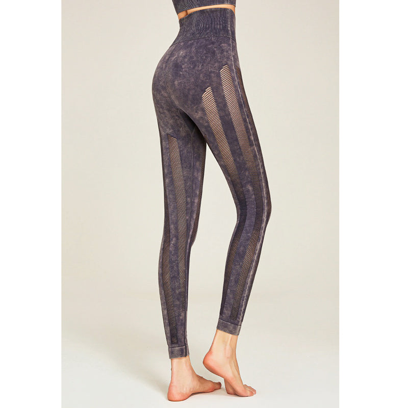 Wiva Sport Pants 無縫條紋運動九分褲【紫色】