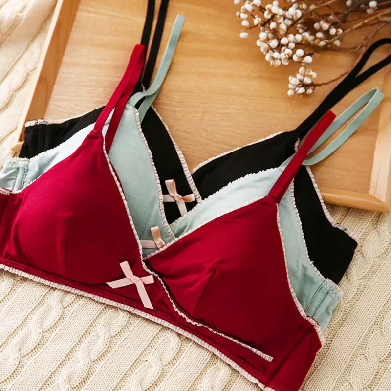 Iria Bralette 無鋼圈棉質成套內衣【粉綠】
