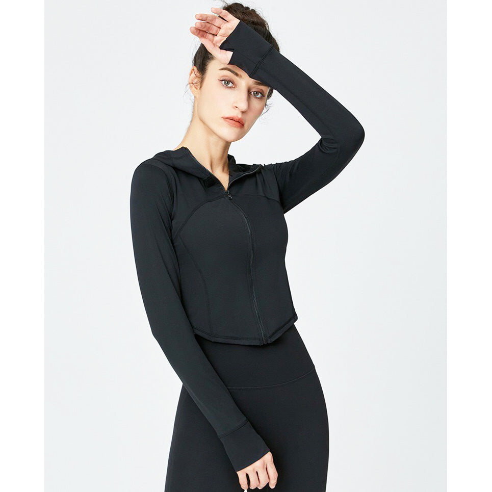 Quna 運動連帽外套【黑色】5色