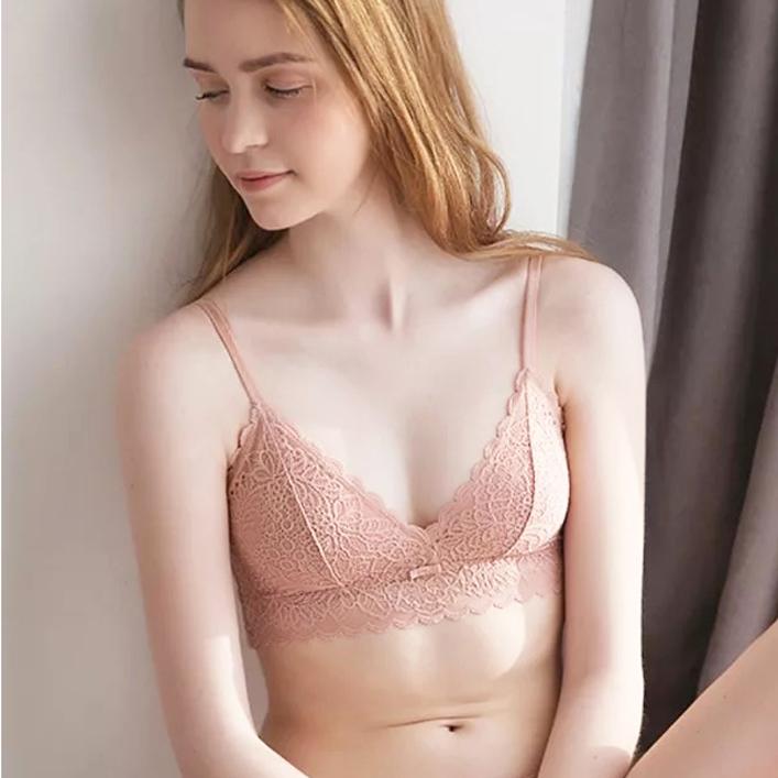 Luna Bralette 無鋼圈蕾絲內衣【柔粉膚】