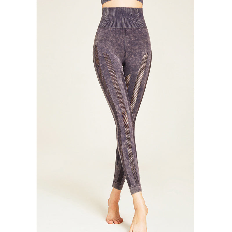 Wiva Sport Pants 無縫條紋運動九分褲【紫色】