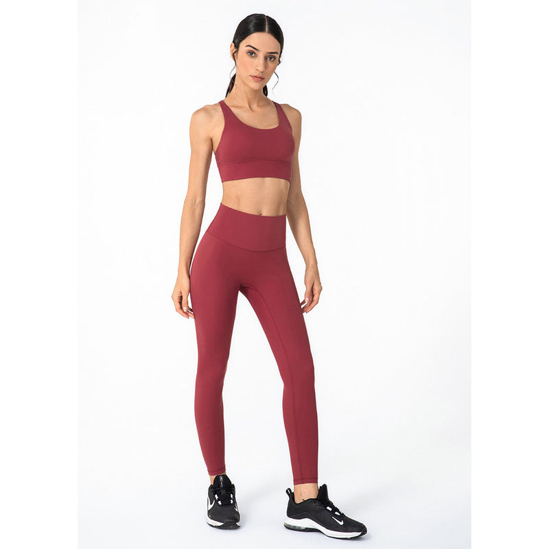 Bili Sport Pants 無尷尬線運動九分褲【酒紅色】