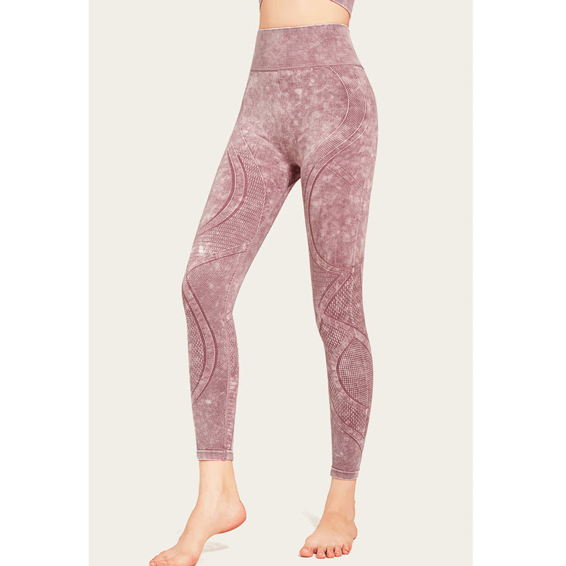 Wobo Sport Pants 無縫印花運動九分褲【粉色】M