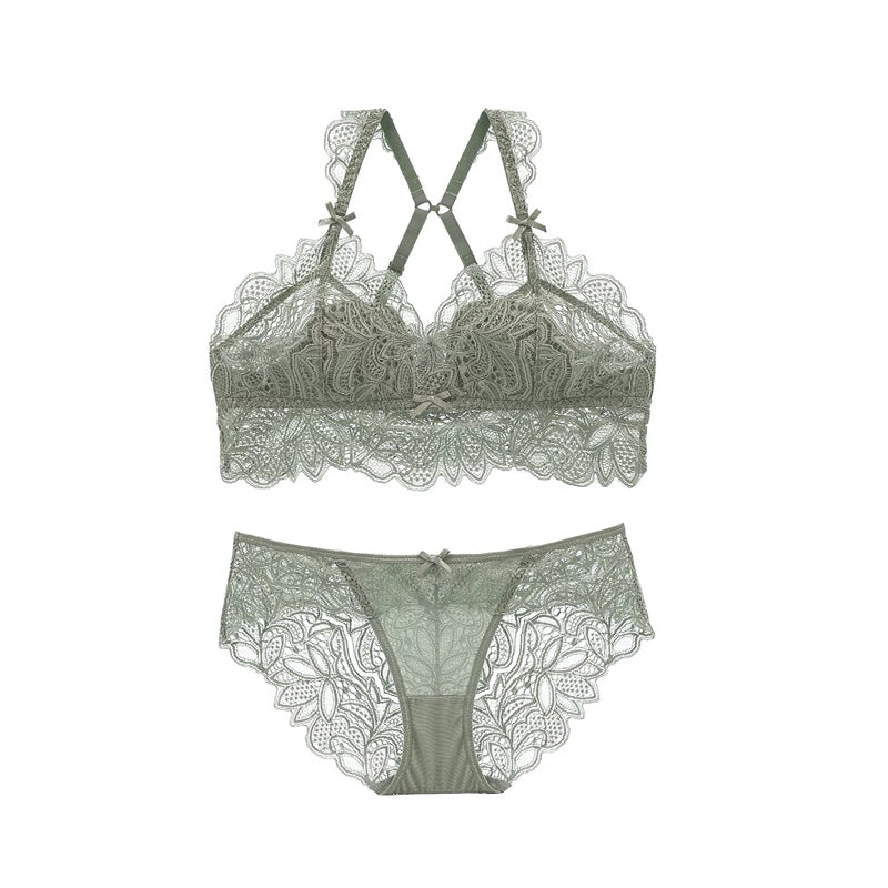 Pia Bralette 無鋼圈蕾絲內衣【薄荷灰】