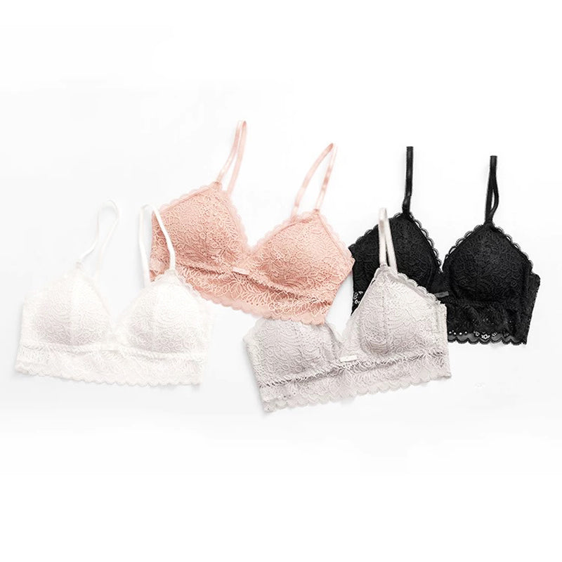 Luna Bralette 無鋼圈蕾絲內衣【柔粉膚】