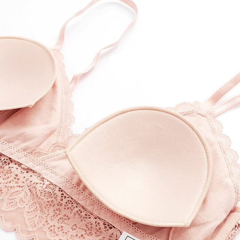 Luna Bralette 無鋼圈蕾絲內衣【柔粉膚】