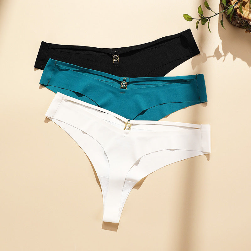 Yeva 雙線金釦丁字褲【6色】