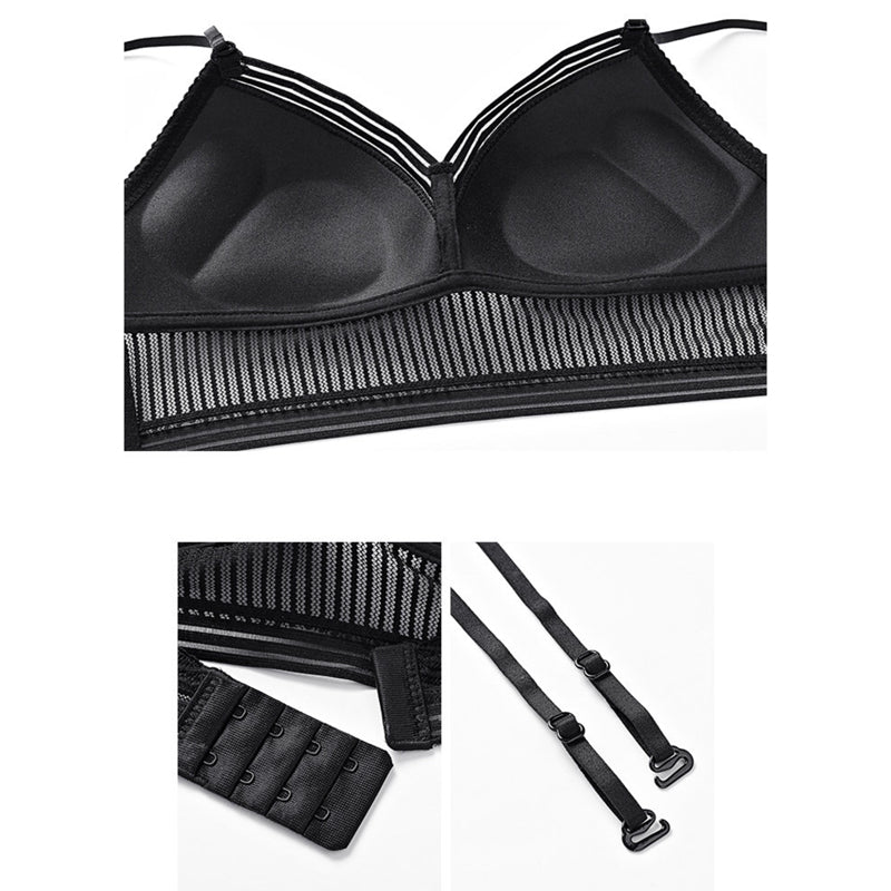 Aba Bra 無鋼圈大U露背蕾絲內衣【深邃黑】