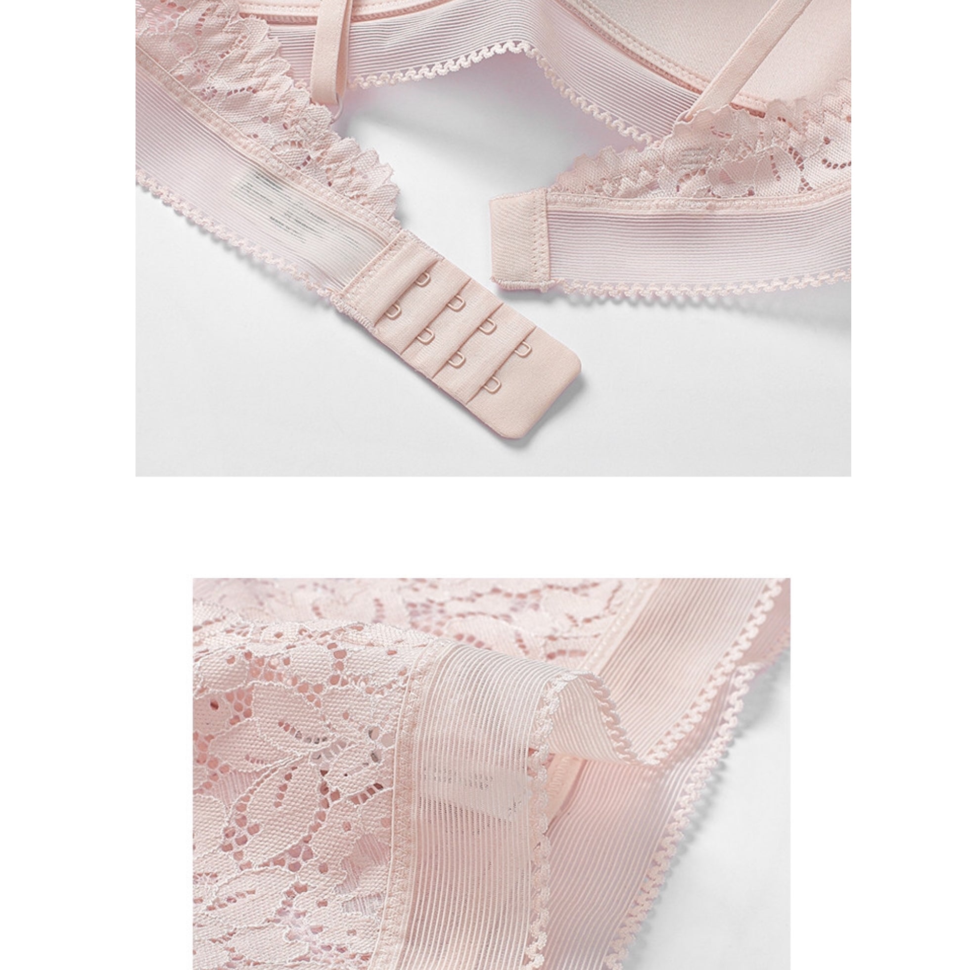 Puno Bralette 無鋼圈蕾絲成套內衣【淡粉】