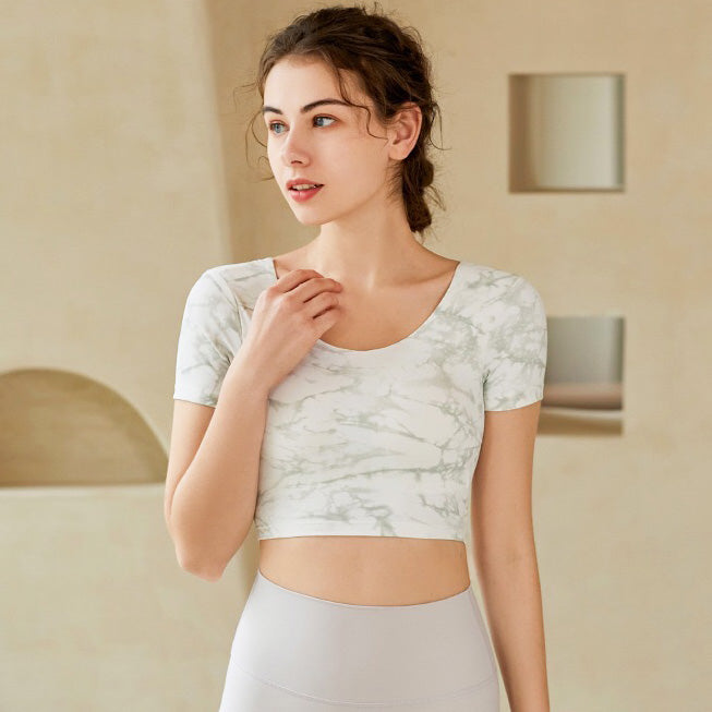 Sina Sport Top 短袖運動上衣【灰白】