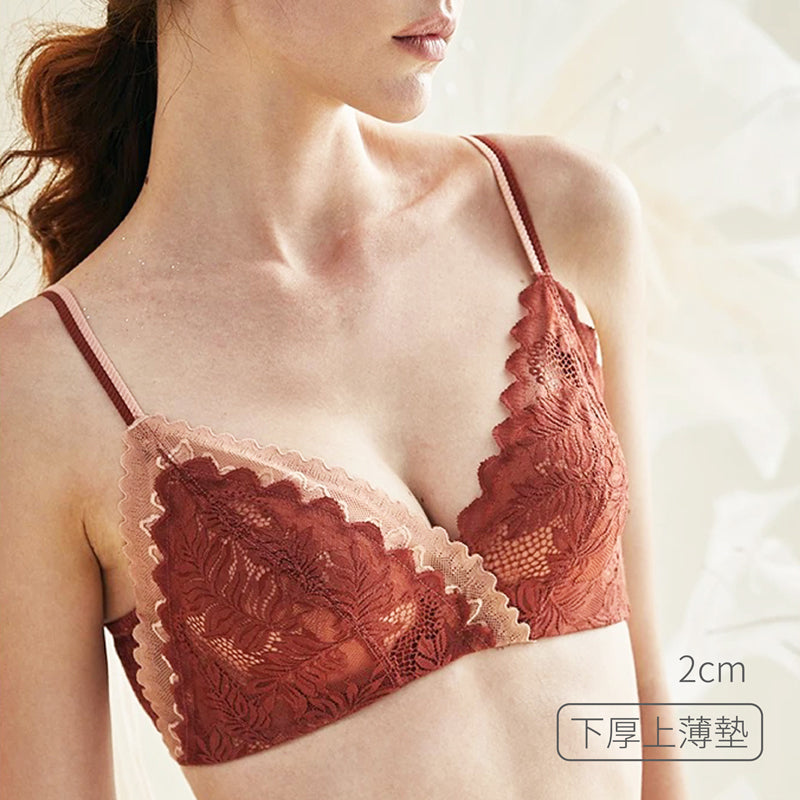 Fena Bra 無鋼圈蕾絲內衣【磚紅】
